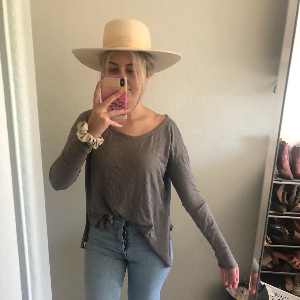Tan Slit Long Sleeve